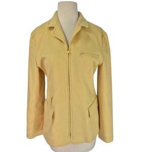 Vintage Burberry Size 8 Yellow Lambswool Jacket Coat Suit Lined Burberry Pastel
